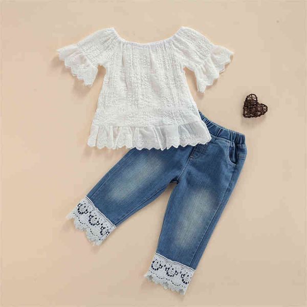 toddler girls t-shirt and trousers suit fashion solid color short sleeve and lace stitching denim pants for 1-6y g220217, White
toddler girls t-shirt and trousers suit fashion solid color short sleeve and lace stitching denim pants for 1-6y g220217, White