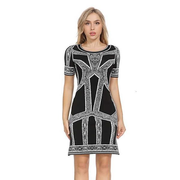 luxury casual dresses tight hip print skirt round neck short sleeve slim bandage rayon party drs, Black;gray
luxury casual dresses tight hip print skirt round neck short sleeve slim bandage rayon party drs, Black;gray
