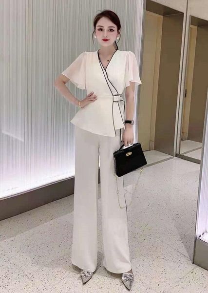 women's two piece pants set 2021 summer blazer suits ladies v-neck belt coat+wide leg long pant sets female elegant work suit, White
women's two piece pants set 2021 summer blazer suits ladies v-neck belt coat+wide leg long pant sets female elegant work suit, White