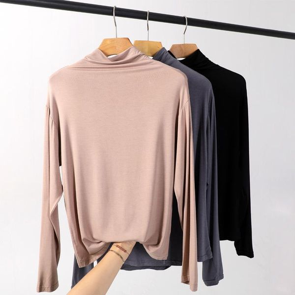 women's t-shirt korean high collar women autumn long sleeve pure color modal t shirt aesthetic gothic harajuku tshirt japanese, White
women's t-shirt korean high collar women autumn long sleeve pure color modal t shirt aesthetic gothic harajuku tshirt japanese, White