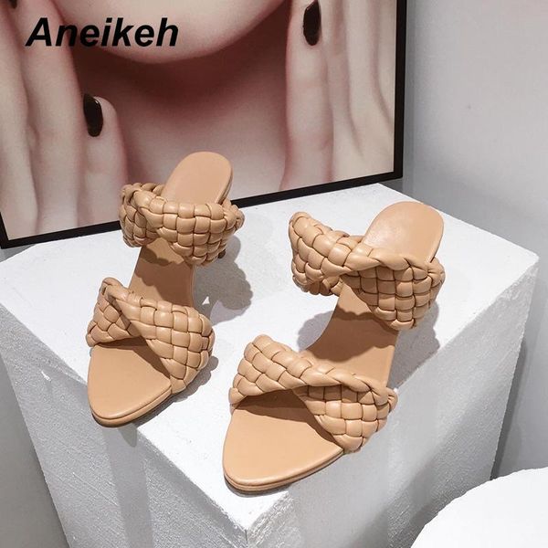 aneikeh woven fabric slippers women summer pu peep toe thin high heel fashion slip on slides ladies party shoe 35-41, Black
aneikeh woven fabric slippers women summer pu peep toe thin high heel fashion slip on slides ladies party shoe 35-41, Black