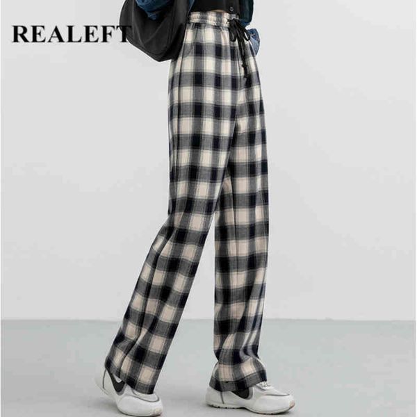 spring autumn vintage plaid women's pants drawing high waist office lady chic wide leg loose long pocket 210428, Black;white
spring autumn vintage plaid women's pants drawing high waist office lady chic wide leg loose long pocket 210428, Black;white