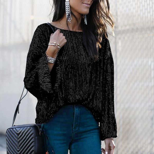 autumn/winter loose-necked black beaded sequin long-sleeved t-shirt women's clothing quality, White
autumn/winter loose-necked black beaded sequin long-sleeved t-shirt women's clothing quality, White