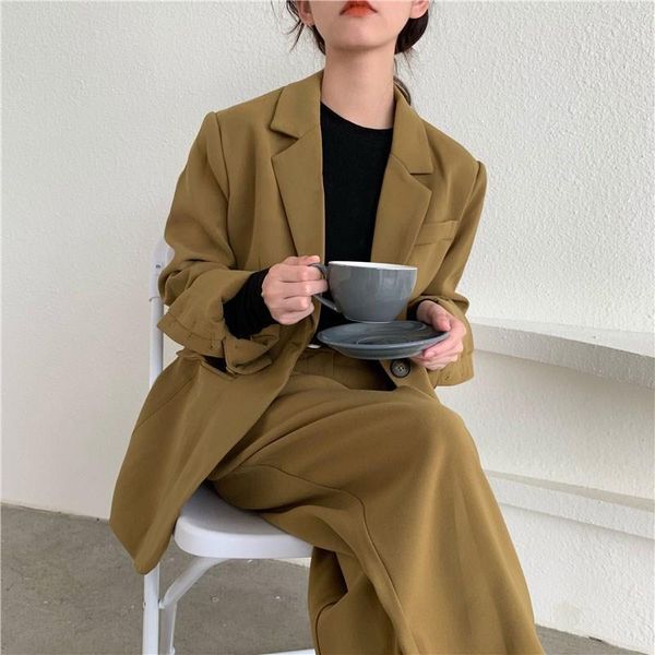women's suits & blazers casual solid women pant office lady notched collar khaki blazer jacket female, White;black
women's suits & blazers casual solid women pant office lady notched collar khaki blazer jacket female, White;black