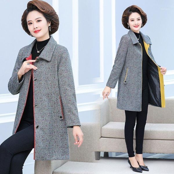 middle-aged women woolen coat winter thicken wool female med long noble keep warm jacket plus size outerwear women's & blends, Black
middle-aged women woolen coat winter thicken wool female med long noble keep warm jacket plus size outerwear women's & blends, Black