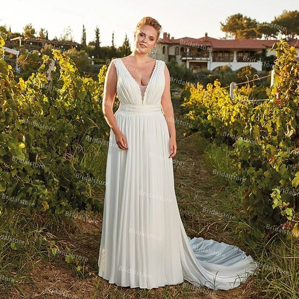 plus size chiffon boho wedding dress v neck backless summer beach bride dresses bridal skirt 2021 sleeveless long big vestido novia robe de, White
plus size chiffon boho wedding dress v neck backless summer beach bride dresses bridal skirt 2021 sleeveless long big vestido novia robe de, White