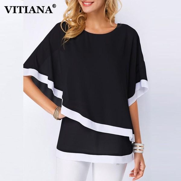 women's blouses & shirts vitiana women beach chiffon shirt summer 2021 female black blue striped batwing sleeve o-neck casual blouse la, White
women's blouses & shirts vitiana women beach chiffon shirt summer 2021 female black blue striped batwing sleeve o-neck casual blouse la, White