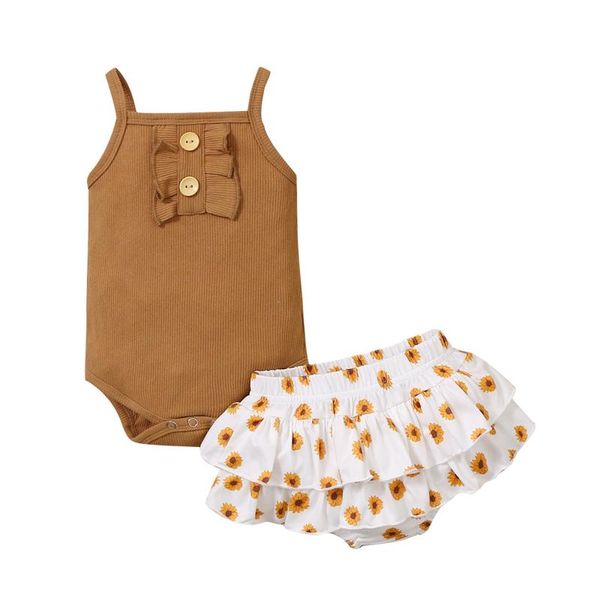 3-24m born baby girls clothes set sleeveless ribbed ruffles solid romper+sunflowers shorts outfit conjuntos de menina clothing sets, White
3-24m born baby girls clothes set sleeveless ribbed ruffles solid romper+sunflowers shorts outfit conjuntos de menina clothing sets, White
