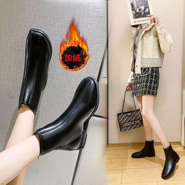 boots back zipper women's autumn and winter style short tide british plus velvet x706, Black
boots back zipper women's autumn and winter style short tide british plus velvet x706, Black
