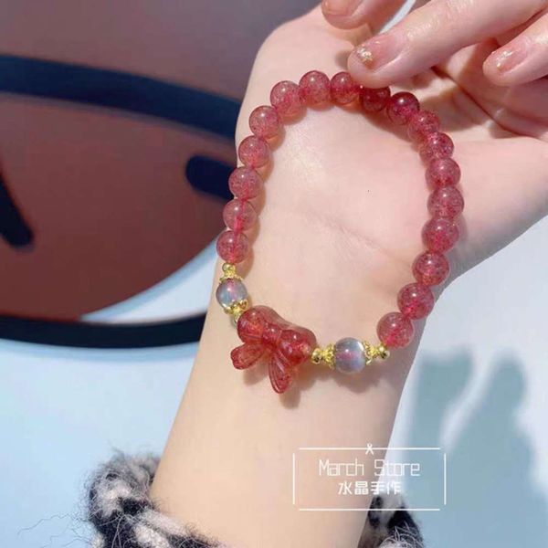 strawberry crystal runaway princess series hand string strawberry crystal bow bracelet, Black
strawberry crystal runaway princess series hand string strawberry crystal bow bracelet, Black