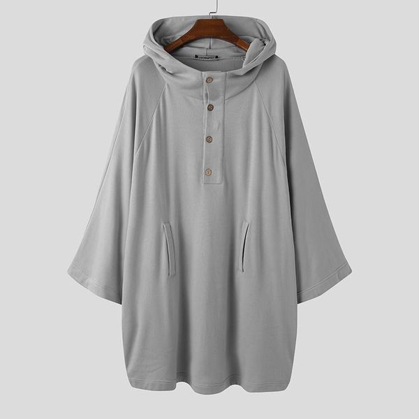 men's hoodies & sweatshirts autumn men solid color loose hooded cloak cape button oversize pockets streetwear fashion casual incerun, Black
men's hoodies & sweatshirts autumn men solid color loose hooded cloak cape button oversize pockets streetwear fashion casual incerun, Black