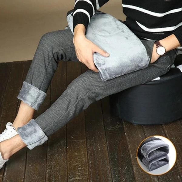 men's jeans men's warm thick casual pants 2021 winter business fashion slim straight brand trousers plus velvet men, Blue
men's jeans men's warm thick casual pants 2021 winter business fashion slim straight brand trousers plus velvet men, Blue