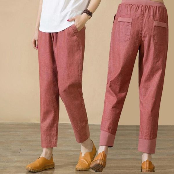 women's pants & capris 2021 spring summer women cotton linen casual elastic high waist plus size harem female trousers s636, Black;white
women's pants & capris 2021 spring summer women cotton linen casual elastic high waist plus size harem female trousers s636, Black;white