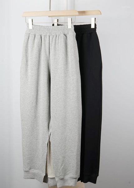 women split casual wide leg pants elastic waist loose straight fahion sport trousers 2021 women's & capris, Black;white
women split casual wide leg pants elastic waist loose straight fahion sport trousers 2021 women's & capris, Black;white