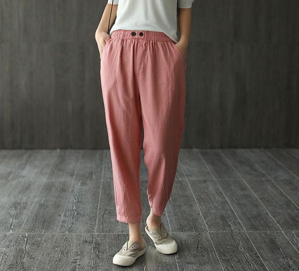 women's pants & capris fairynatural women elastic waist slim type vintage long trousers summer autumn ladies casual pocket button linen, Black;white
women's pants & capris fairynatural women elastic waist slim type vintage long trousers summer autumn ladies casual pocket button linen, Black;white