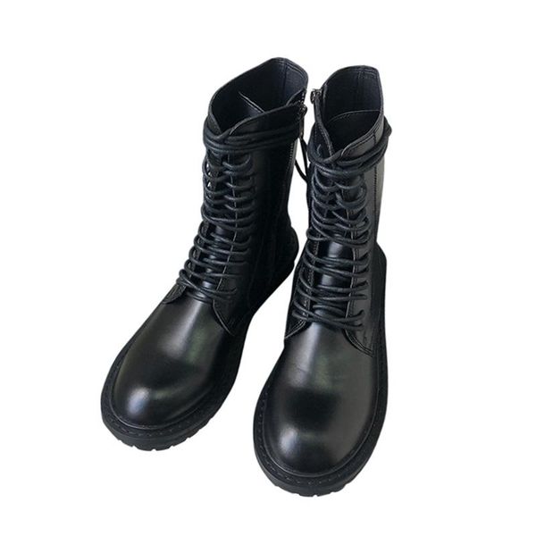 boots women's british style fashion wild thick-heel motorcycle lace-up mid-tube short handsome ankle, Black
boots women's british style fashion wild thick-heel motorcycle lace-up mid-tube short handsome ankle, Black