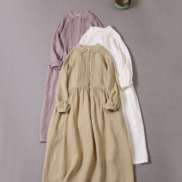 casual dresses sweet solid lace spilced linen dress women elegant long double pockets, Black;gray
casual dresses sweet solid lace spilced linen dress women elegant long double pockets, Black;gray