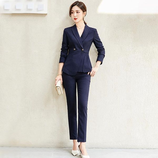 women's two piece pants fashion suits 2 set for women striped bouble breasted blazer jacket & pencil business office lady feminino, White
women's two piece pants fashion suits 2 set for women striped bouble breasted blazer jacket & pencil business office lady feminino, White