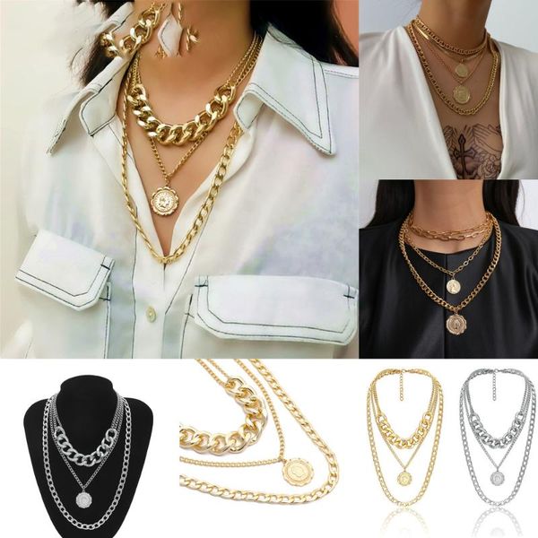 punk miami cuban choker necklace exaggerated thick chain european&america fashion queen pendant women jewelry necklaces, Silver
punk miami cuban choker necklace exaggerated thick chain european&america fashion queen pendant women jewelry necklaces, Silver