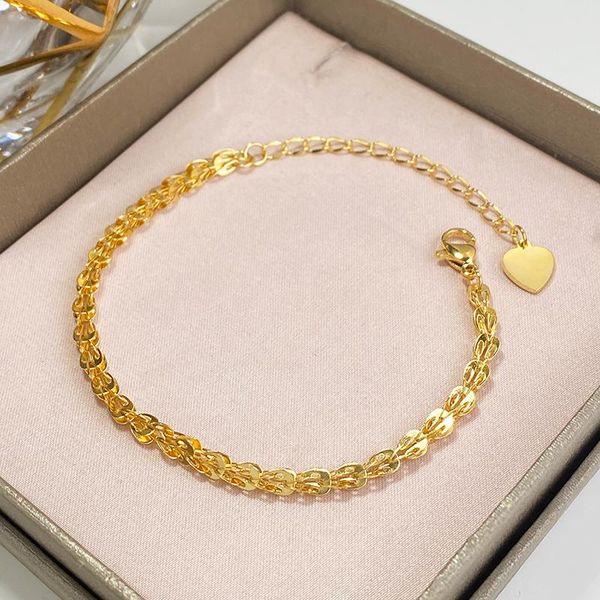 link, chain titanium steel 18 k gold fashion fan-shaped bracelet female korean trend simple personality temperament peach heart, Black
link, chain titanium steel 18 k gold fashion fan-shaped bracelet female korean trend simple personality temperament peach heart, Black