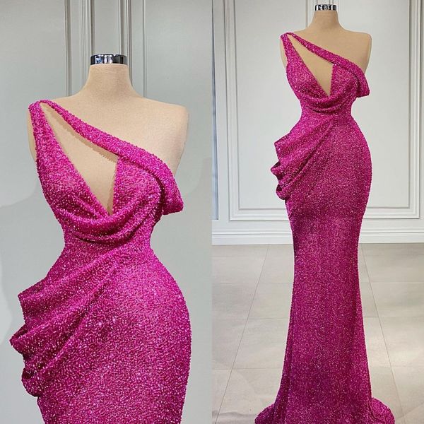 2021 fushcia evening dresses one shoulder party wear lace beaded sleeveless mermaid prom dress custom made formal vestidos de fiesta, Black;red
2021 fushcia evening dresses one shoulder party wear lace beaded sleeveless mermaid prom dress custom made formal vestidos de fiesta, Black;red