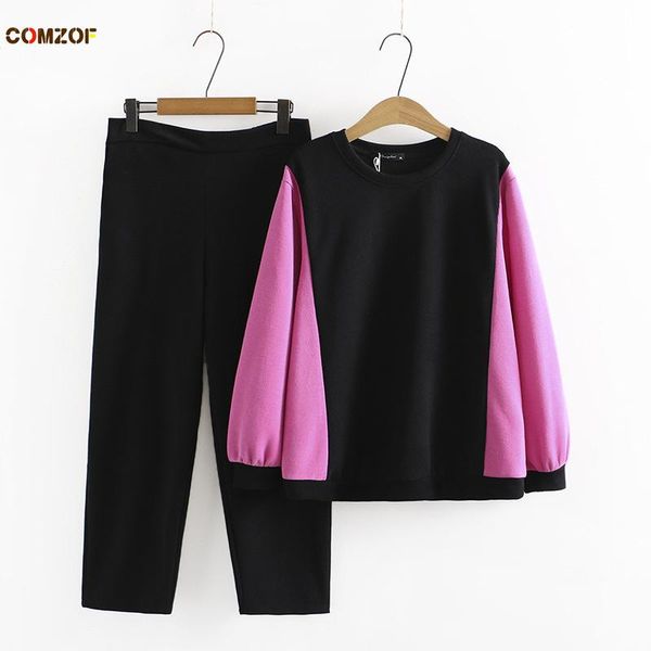 women's two piece pants 2021 autumn women set plus size hoodie+pants patchwork loose suits clothing sweatpants conjuntos de vestido 4xl, White
women's two piece pants 2021 autumn women set plus size hoodie+pants patchwork loose suits clothing sweatpants conjuntos de vestido 4xl, White