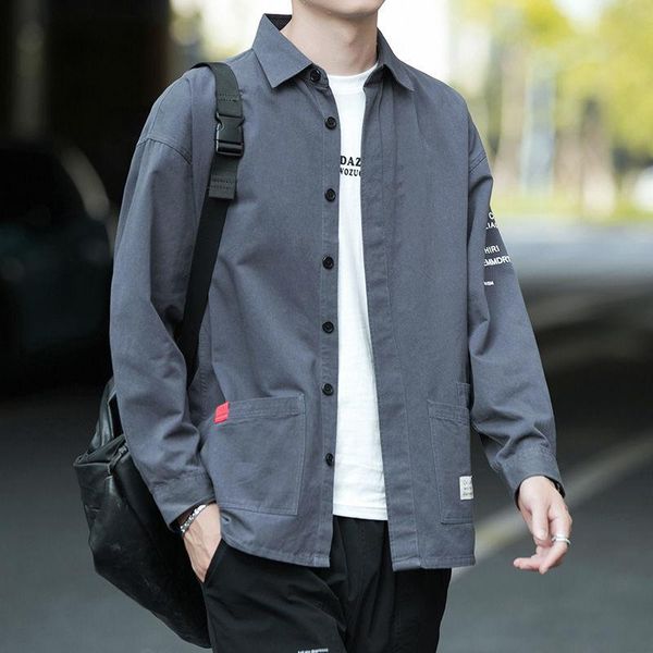 men shirt long sleeve street oxford shirts tooling pocket patchwork japan summer cotton loose casual clothing harajuku men's hoodies &, Black
men shirt long sleeve street oxford shirts tooling pocket patchwork japan summer cotton loose casual clothing harajuku men's hoodies &, Black