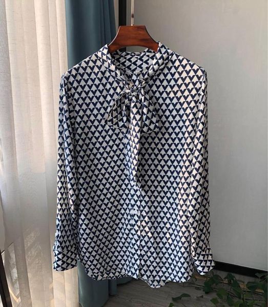 bow tie ribbon women silk blouse geometric print long sleeve lady shirt women's blouses & shirts, White
bow tie ribbon women silk blouse geometric print long sleeve lady shirt women's blouses & shirts, White