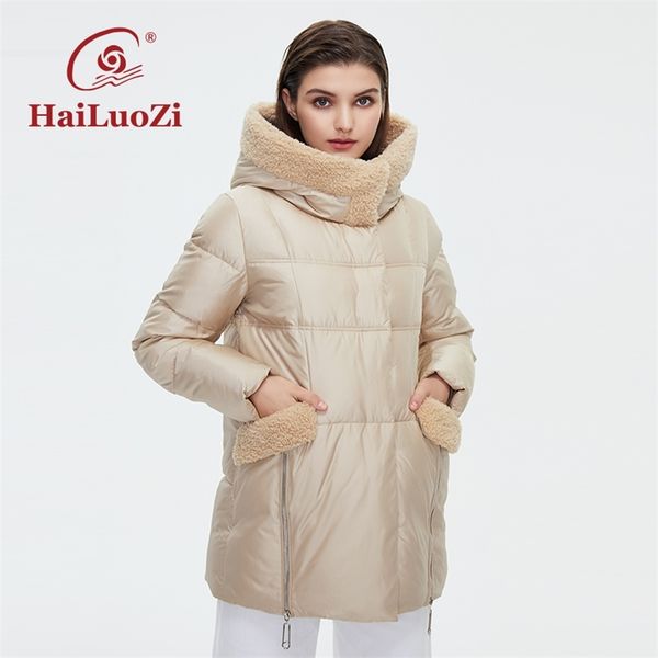 hailuozi winter women down jacket short female coat fashion designer zipper big pocket cotten thick hooded parka 6051 211216, Black 
hailuozi winter women down jacket short female coat fashion designer zipper big pocket cotten thick hooded parka 6051 211216, Black