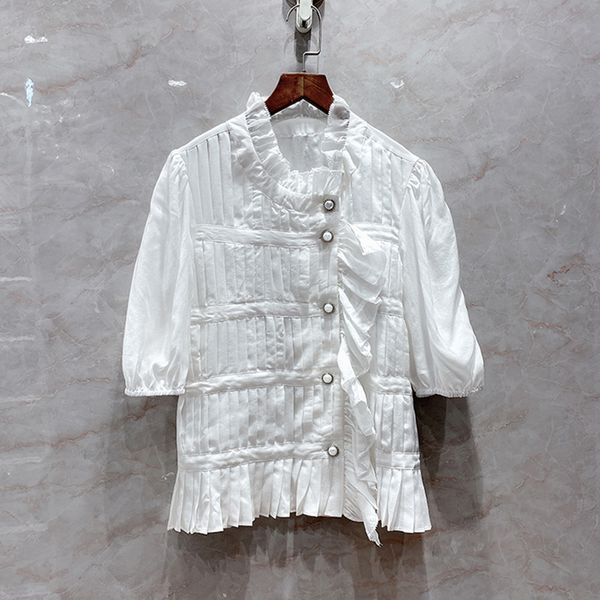 women's jackets jackets luxury brand chic tencel women blouses shirt fashion pleated hem ruffles diagonal breasted lantern sleeve blous, Black;brown
women's jackets jackets luxury brand chic tencel women blouses shirt fashion pleated hem ruffles diagonal breasted lantern sleeve blous, Black;brown