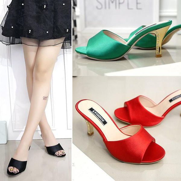 dress shoes ladies heel thin sandals woman pumps summer peep toe concise sotf silk women slippers green red black fashion slip-on
dress shoes ladies heel thin sandals woman pumps summer peep toe concise sotf silk women slippers green red black fashion slip-on