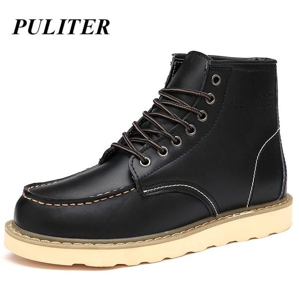 boots handmade ankle working men luxury italian brand winter fur wear resistant lace-up casual shoes bot putiler, Black
boots handmade ankle working men luxury italian brand winter fur wear resistant lace-up casual shoes bot putiler, Black