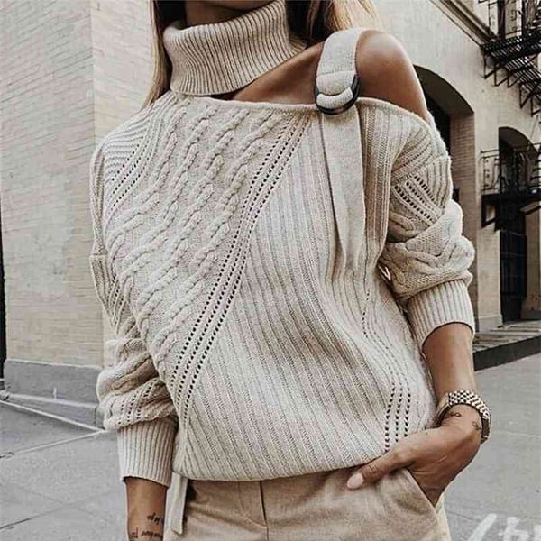 foridol knitted hollow out sweater pullovers female one shoulder belt turtleneck oversized sweater streetwear casual vintage 210415, White;black
foridol knitted hollow out sweater pullovers female one shoulder belt turtleneck oversized sweater streetwear casual vintage 210415, White;black