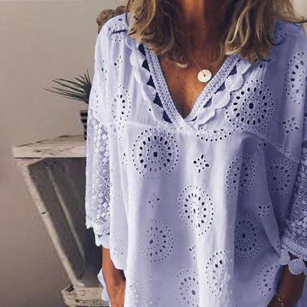 women womens shirts blouse cotton linen hollow out lace patchwork tunic plus size 5xl geometry v neck summer shirt vrouw, White
women womens shirts blouse cotton linen hollow out lace patchwork tunic plus size 5xl geometry v neck summer shirt vrouw, White