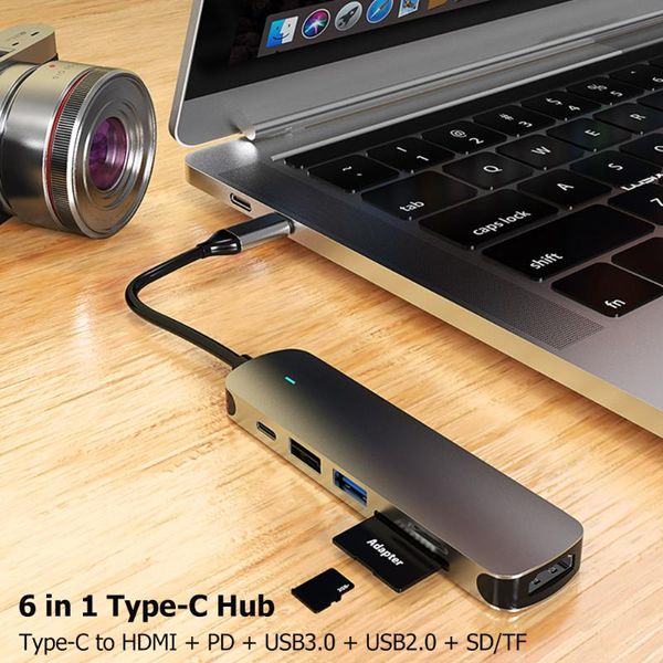 hubs usb c hub 6 in 1 type with 4k output 3.0 2.0 port 60w pd charging tf card reader multiport adapter
hubs usb c hub 6 in 1 type with 4k output 3.0 2.0 port 60w pd charging tf card reader multiport adapter