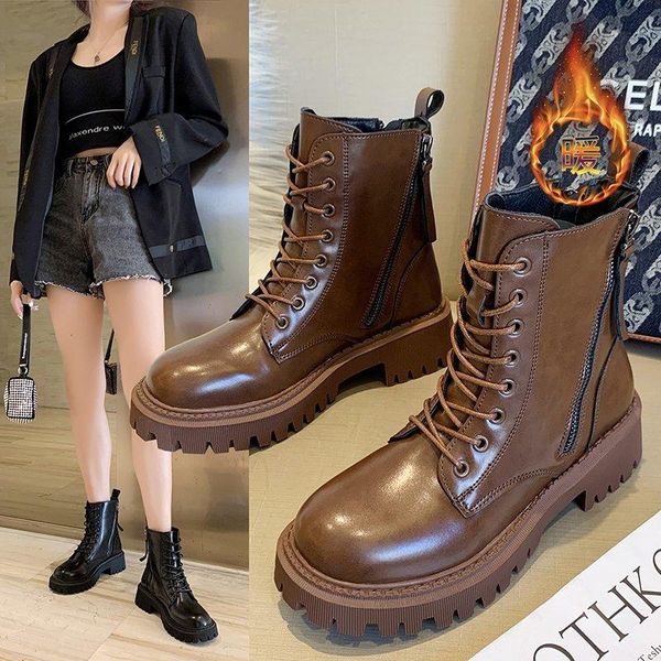 boots soft leather women 2021 side double zipper motorcycle british style increased sole warm, Black
boots soft leather women 2021 side double zipper motorcycle british style increased sole warm, Black