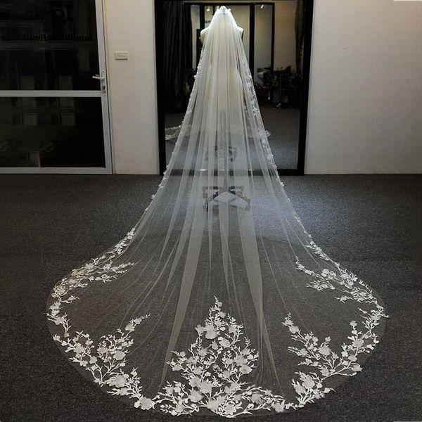 bridal veils 300cm wedding veil with comb soft tulle lace 3d floral appliques one layer cathedral length, Black
bridal veils 300cm wedding veil with comb soft tulle lace 3d floral appliques one layer cathedral length, Black