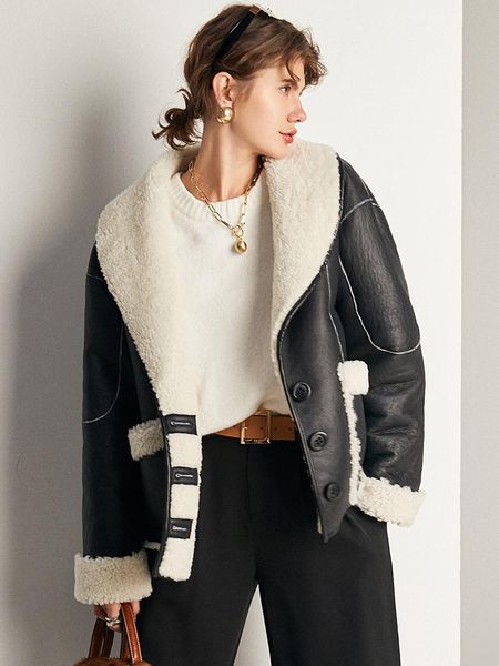 women's fur & faux korean genuine coat wool simple female jacket warm winter coats and jackets women 2021 clothing abrigo mujer zjt960, Black
women's fur & faux korean genuine coat wool simple female jacket warm winter coats and jackets women 2021 clothing abrigo mujer zjt960, Black