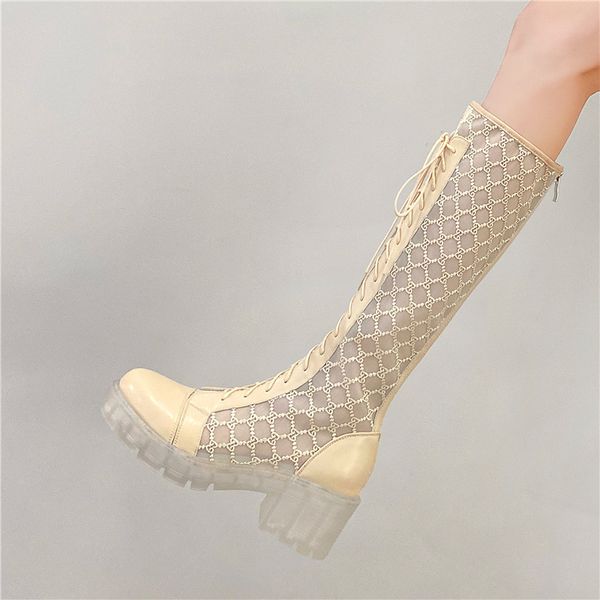 spring and summer bottom casual martin boots apricot gauze long tube sho british style high women's net, Black
spring and summer bottom casual martin boots apricot gauze long tube sho british style high women's net, Black
