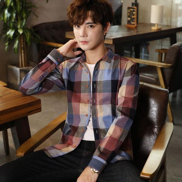 fashion contrast color plaid long sleeve shirt men casual cotton checkered shirts man men's, White;black
fashion contrast color plaid long sleeve shirt men casual cotton checkered shirts man men's, White;black