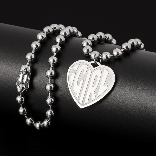 pendant necklaces gothic i girl stainless steel street heart necklace bead chain high polished punk for women collar jewelry gifts, Silver
pendant necklaces gothic i girl stainless steel street heart necklace bead chain high polished punk for women collar jewelry gifts, Silver