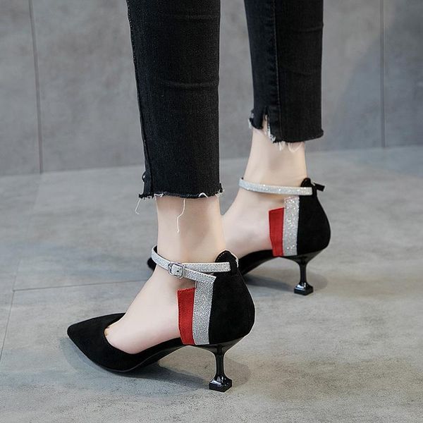 sandals simple and elegant women's high-heeled shoes pointed wildly shallow mouth one fashion hollow comfortable working 3oev, Black
sandals simple and elegant women's high-heeled shoes pointed wildly shallow mouth one fashion hollow comfortable working 3oev, Black