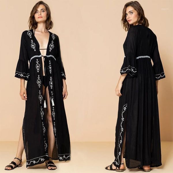 embroidered bikini cover-ups black cotton tunic summer beach dress women plus size wear swim suit cover up q1152 women's swimwear, White;black
embroidered bikini cover-ups black cotton tunic summer beach dress women plus size wear swim suit cover up q1152 women's swimwear, White;black