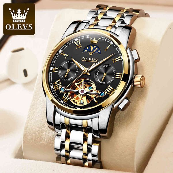 olevs business classic gentlemen mechanical watches waterproof stainless steel band hollow automatic mechanical multifunctional, Slivery;brown
olevs business classic gentlemen mechanical watches waterproof stainless steel band hollow automatic mechanical multifunctional, Slivery;brown