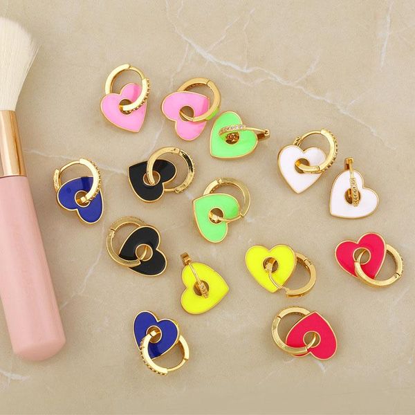 hoop & huggie chic dainty rainbow enamel heart zircon earring gold small circle women lady gift fashion 2021, Golden;silver
hoop & huggie chic dainty rainbow enamel heart zircon earring gold small circle women lady gift fashion 2021, Golden;silver