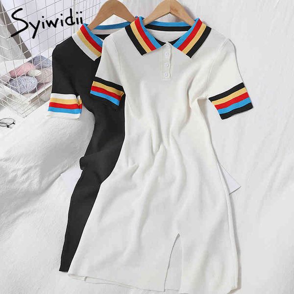 syiwidii fashion high waist knitted dresses women stripes spliced turn-down collar short sleeve a-line slit spring sundress 210417, Black;gray
syiwidii fashion high waist knitted dresses women stripes spliced turn-down collar short sleeve a-line slit spring sundress 210417, Black;gray