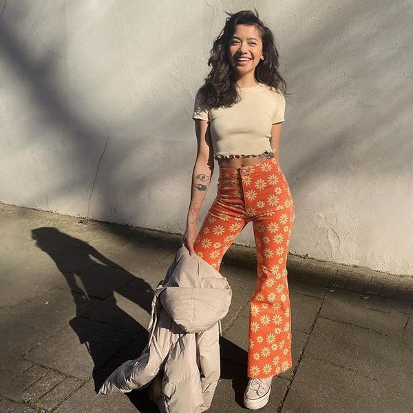 women's pants & capris purplelano orange flare floral high waisted wide leg women pockets kawaii long trousers vintage streetwear 2021, Black;white
women's pants & capris purplelano orange flare floral high waisted wide leg women pockets kawaii long trousers vintage streetwear 2021, Black;white