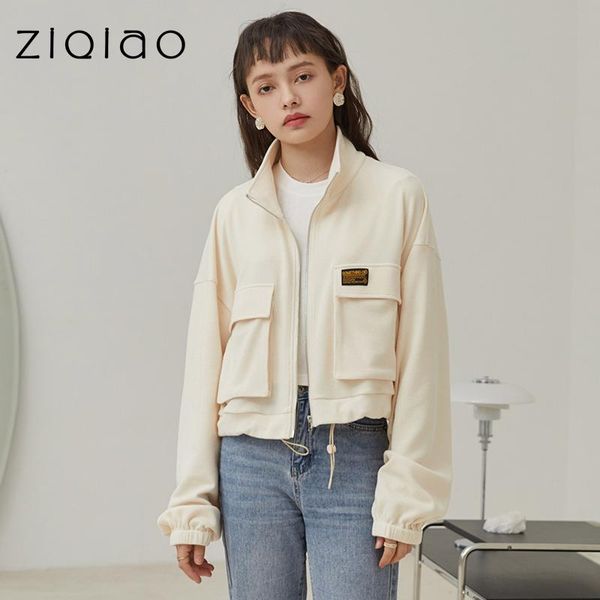 women's jackets ziqiao petite size office lady casual short jacket spring 2021 stand collar fashion all-match temperament top, Black;brown
women's jackets ziqiao petite size office lady casual short jacket spring 2021 stand collar fashion all-match temperament top, Black;brown