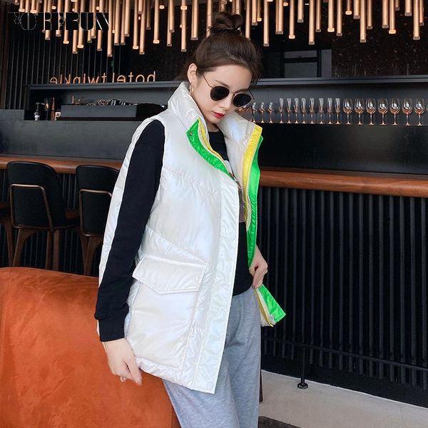 women's vests forerun vest for women korean fashion patchwork glossy winter gilet stand collar warm buble jackets 2021 drop, Black;white
women's vests forerun vest for women korean fashion patchwork glossy winter gilet stand collar warm buble jackets 2021 drop, Black;white