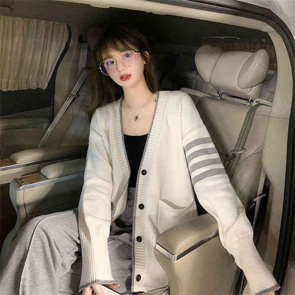 70% outlet online autumn new loose v-neck contrast striped casual sweater, versatile cardigan, sweater and blouse for women, Black;brown
70% outlet online autumn new loose v-neck contrast striped casual sweater, versatile cardigan, sweater and blouse for women, Black;brown
